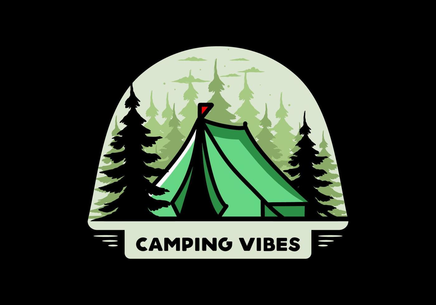 conception d'illustration de grande tente de camping vecteur