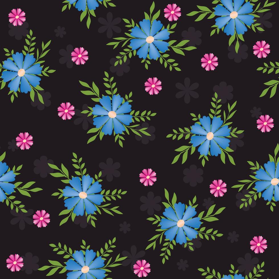 motif floral sans couture fleurs colorées dessinées à la main fond naturel avec des fleurs peintes colorées vecteur