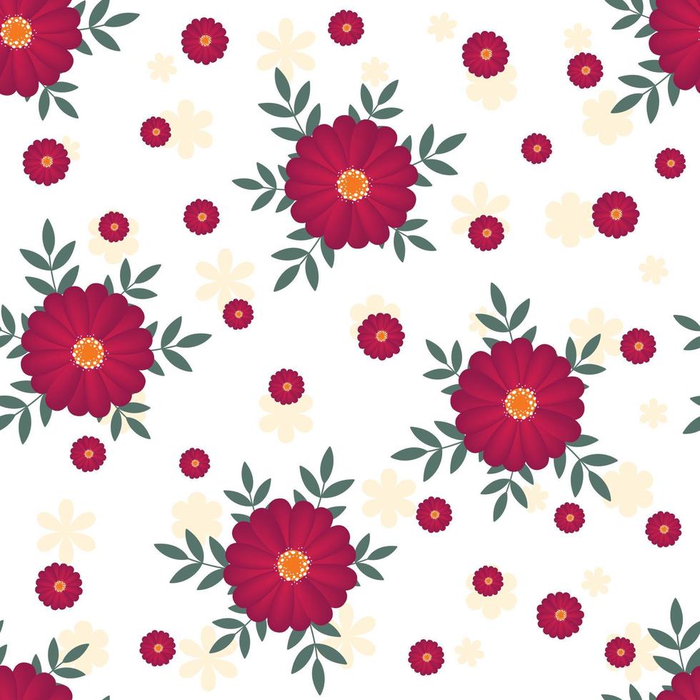 motif floral sans couture fleurs colorées dessinées à la main fond naturel avec des fleurs peintes colorées vecteur