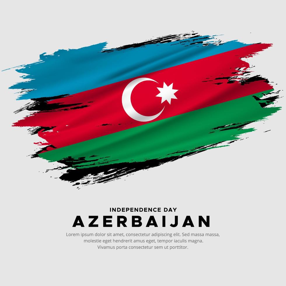 nouveau design du vecteur de la fête de l'indépendance de l'azerbaïdjan. drapeau azerbaïdjanais avec vecteur de brosse abstraite