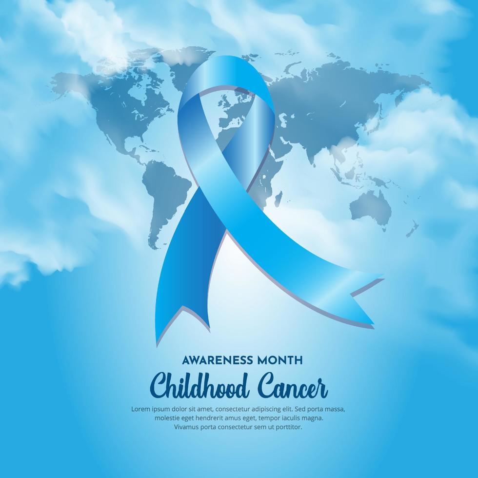 conception du mois de sensibilisation au cancer infantile isolée sur le vecteur de ciel bleu