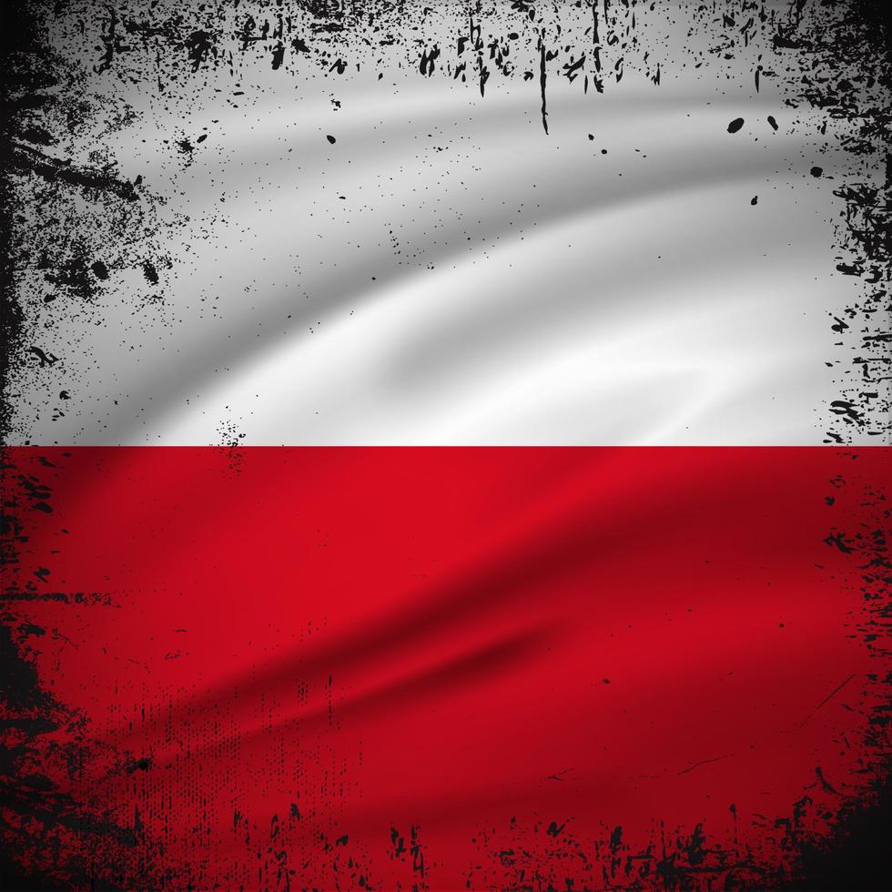 vecteur de fond abstrait drapeau pologne avec style de trait grunge. illustration vectorielle de la fête de l'indépendance de la pologne.