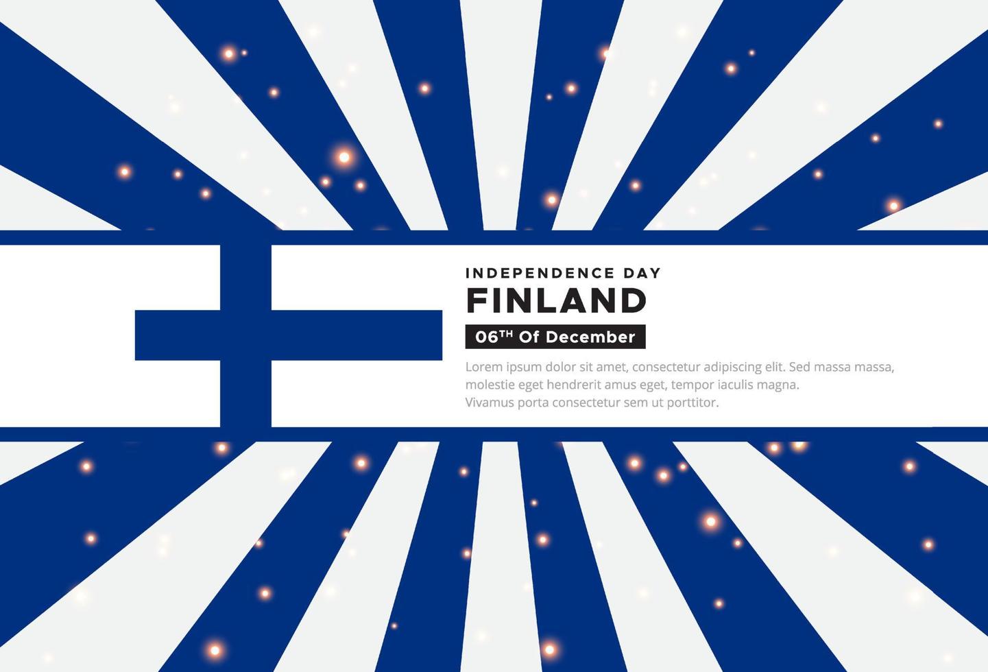 conception moderne de la fête de l'indépendance de la finlande isolée sur le vecteur de fond sunburst