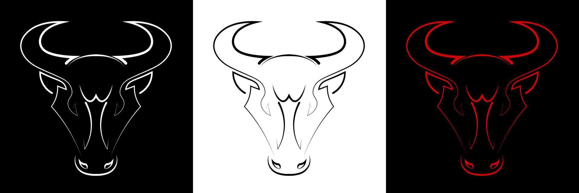 taureau, tête de boeuf, logo. symbole de 2021 dans le calendrier chinois. force, pouvoir. élément pour tatouage. vecteur