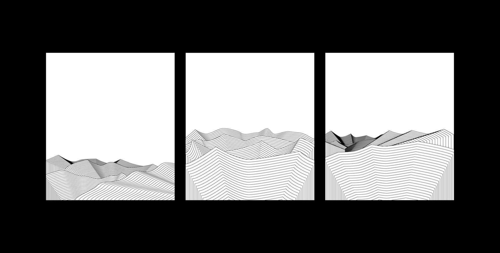 ensemble d'esthétique contemporaine de montagne abstraite vecteur