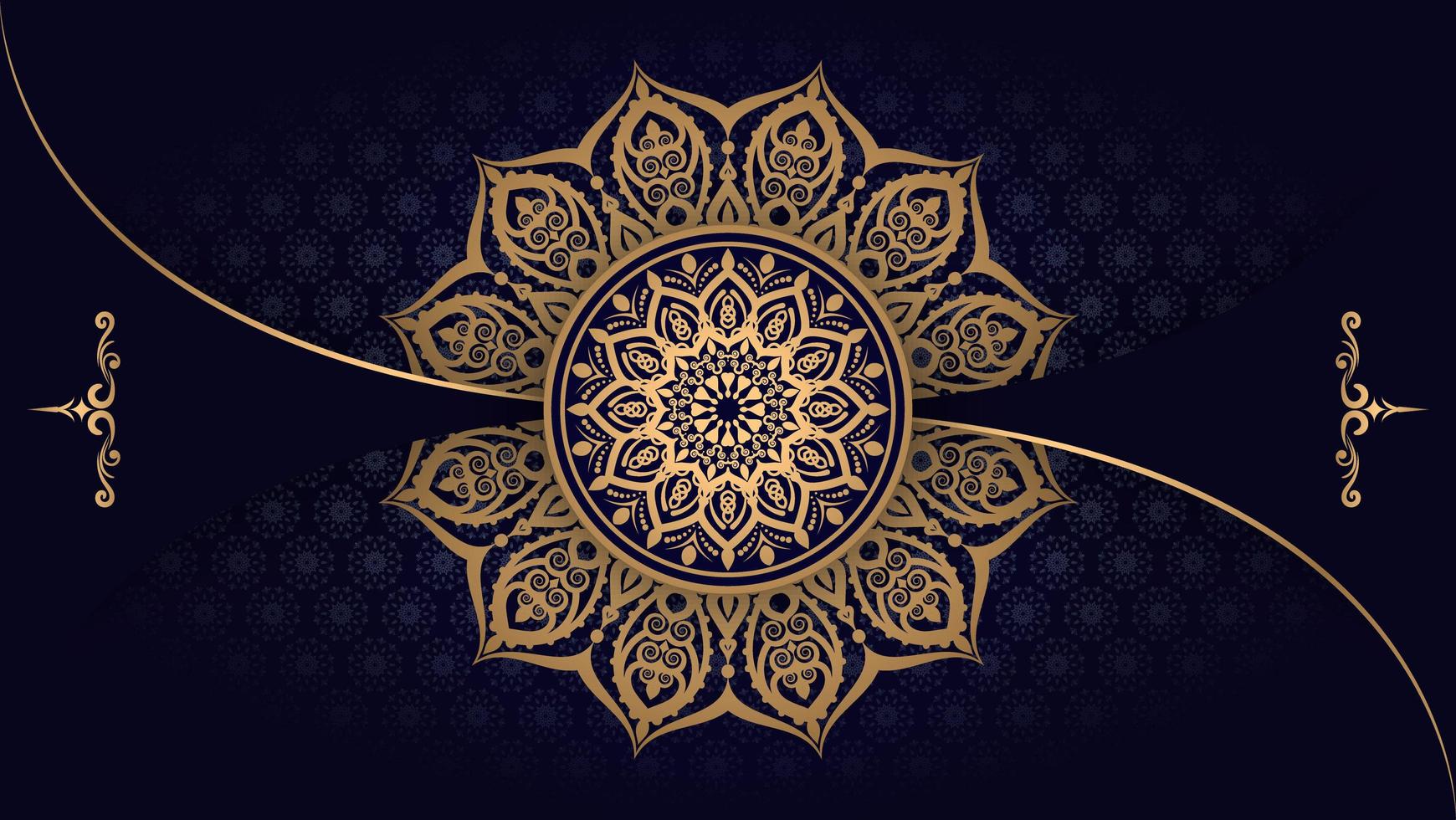 fond de mandala de luxe avec motif arabesque vecteur