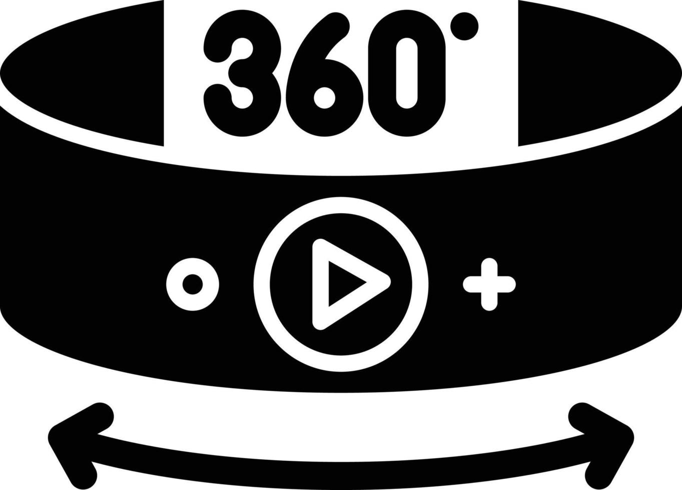 Style d'icône vidéo à 360 degrés vecteur