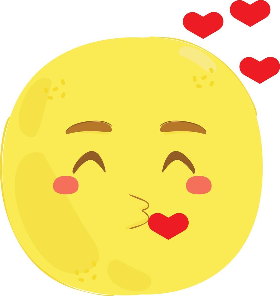 s'embrasser avec l'illustration vectorielle d'emoji de signe d'amour vecteur