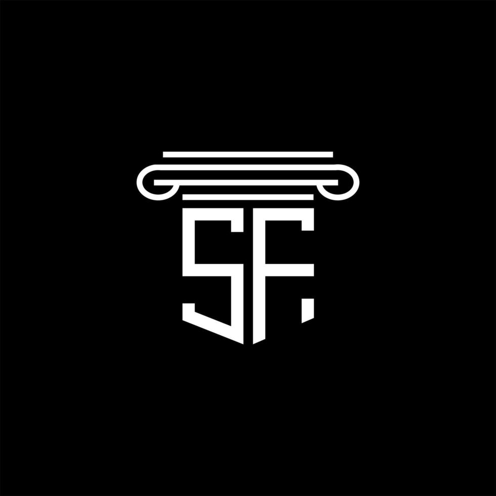 création de logo de lettre sf avec graphique vectoriel