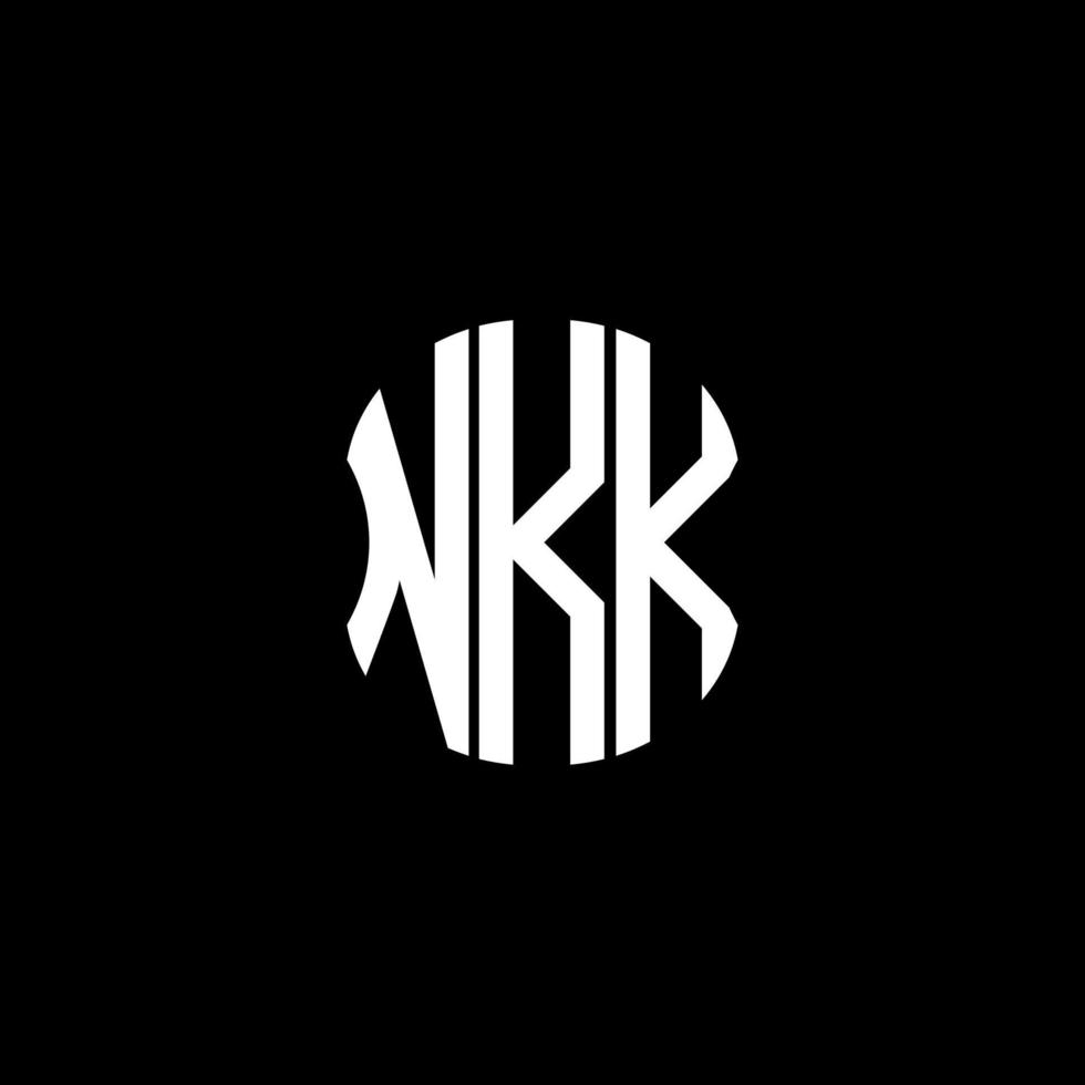 conception créative abstraite du logo de la lettre nkk. conception unique de nkk vecteur