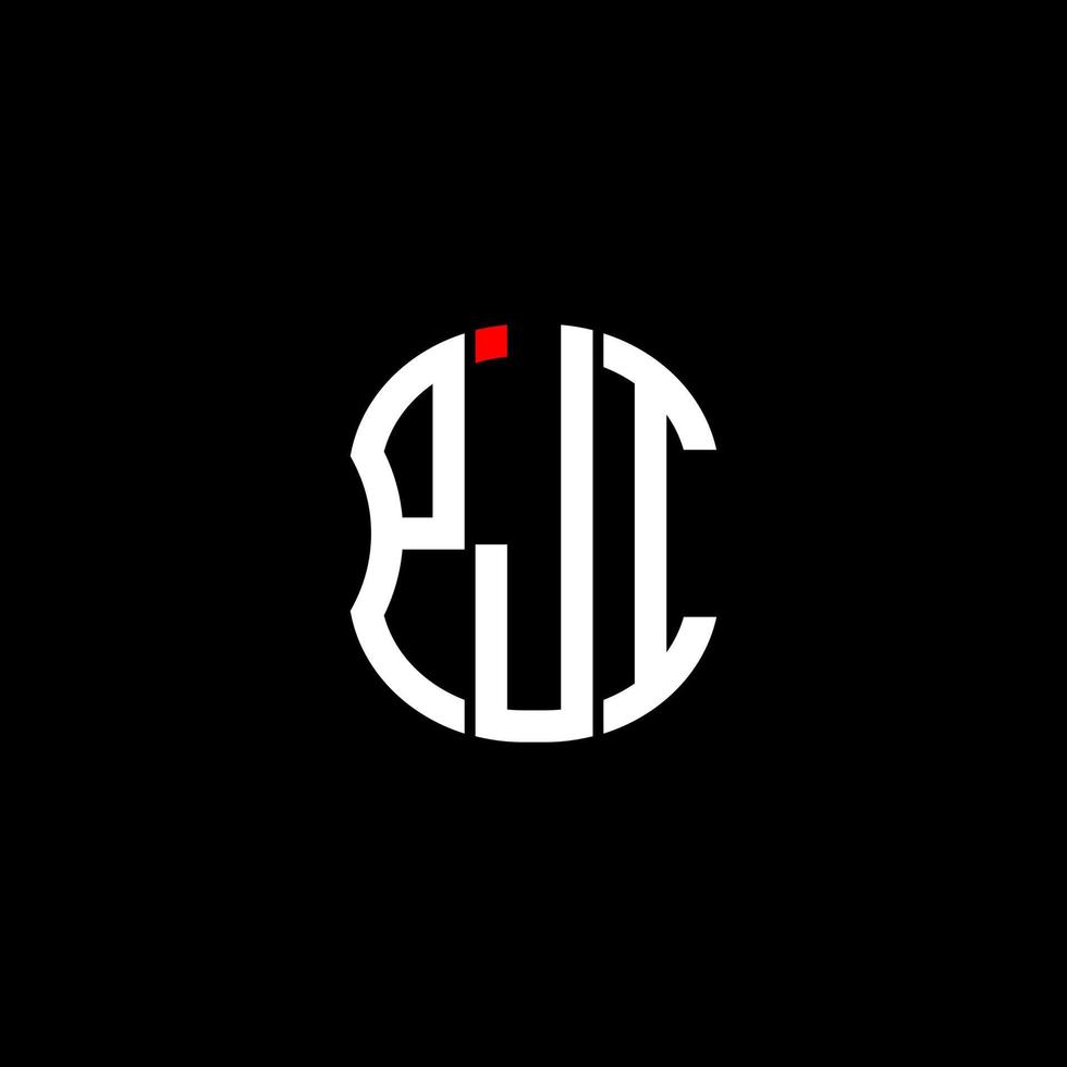 conception créative abstraite du logo de la lettre pji. conception unique pji vecteur