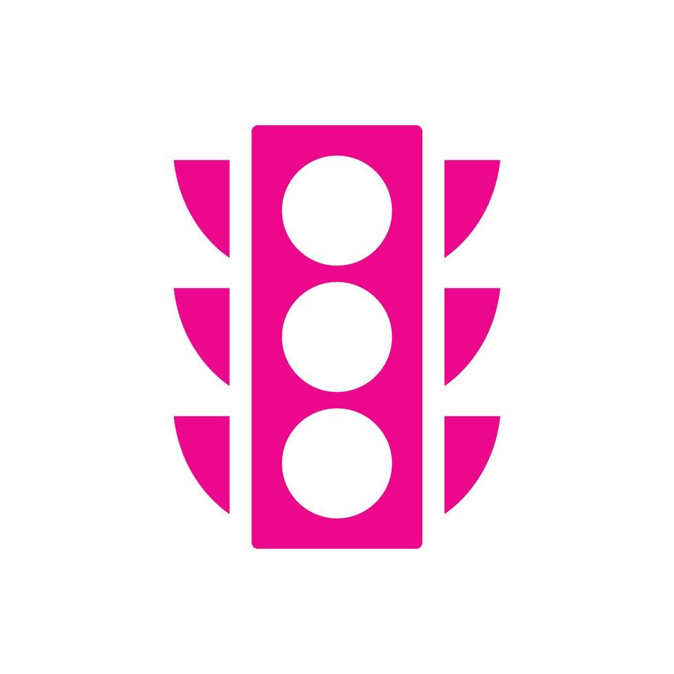 eps10 vecteur rose feu icône solide isolé sur fond blanc. symbole de feu de signalisation dans un style moderne et plat simple pour la conception de votre site Web, l'interface utilisateur de pictogramme, le logo et l'application mobile