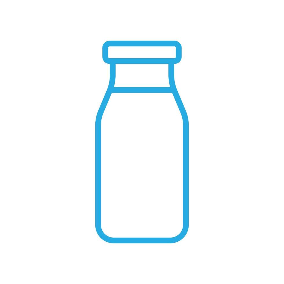 eps10 icône d'art de ligne de bouteille de lait vecteur bleu isolé sur fond blanc. symbole de bouteille de lait en verre dans un style moderne et plat simple pour la conception de votre site Web, votre interface utilisateur, votre logo et votre application mobile