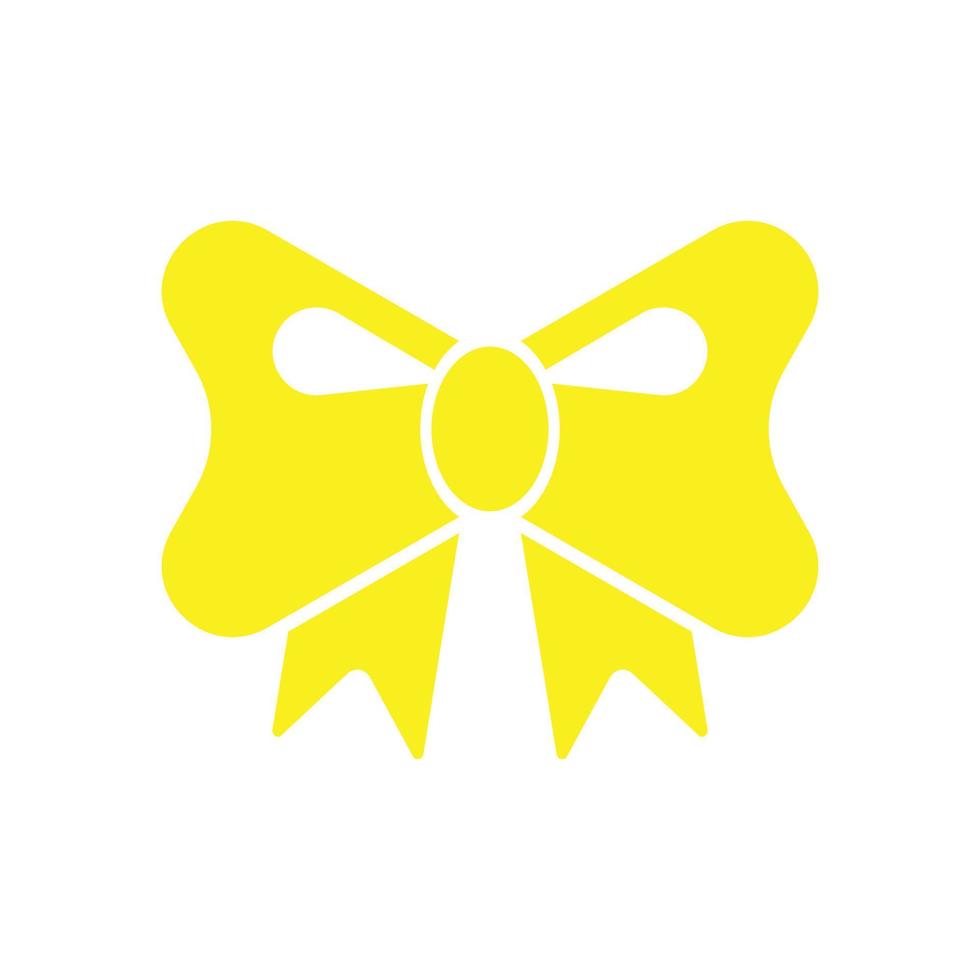 eps10 icône de noeud de ruban vectoriel jaune isolé sur fond blanc. symbole de ruban décoratif dans un style moderne et plat simple pour la conception, l'interface utilisateur, le logo, le pictogramme et l'application mobile de votre site Web