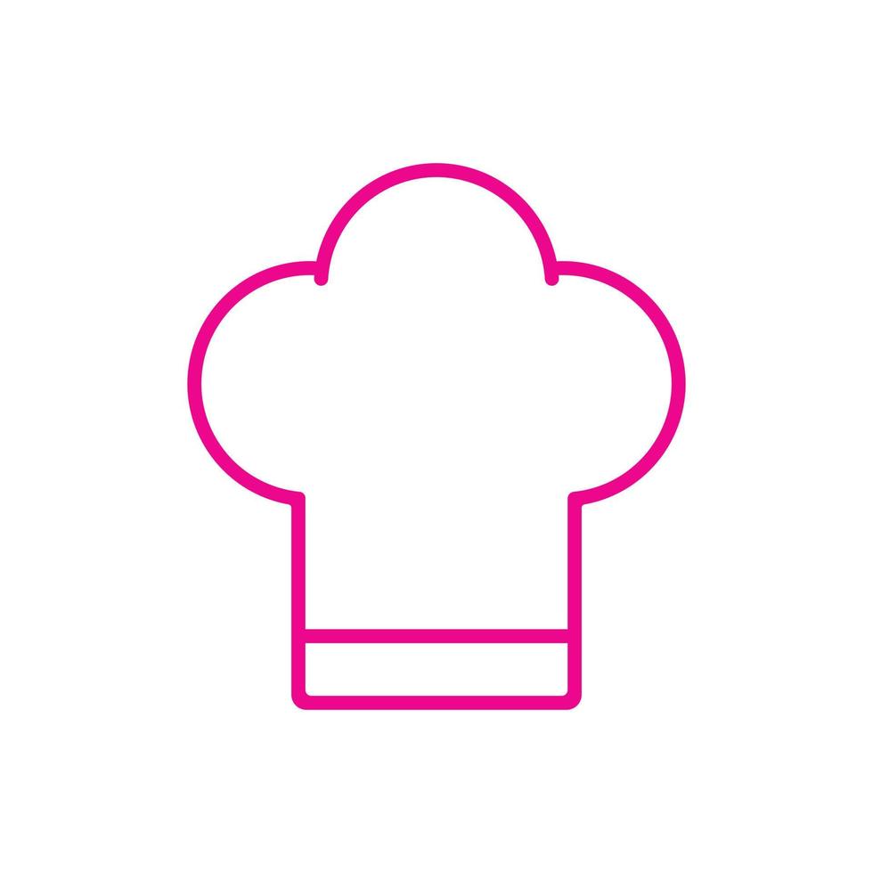 eps10 vecteur rose icône de ligne de chapeau de chef isolé sur fond blanc. symbole de contour de casquette de chef dans un style moderne simple et plat pour la conception, le logo, le pictogramme et l'application mobile de votre site Web