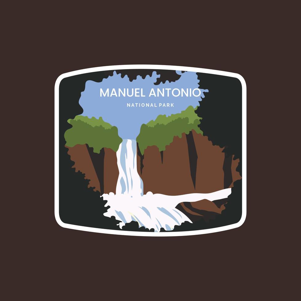 parc national manuel antonio au costa rica emblème patch insigne illustration vectorielle. vecteur