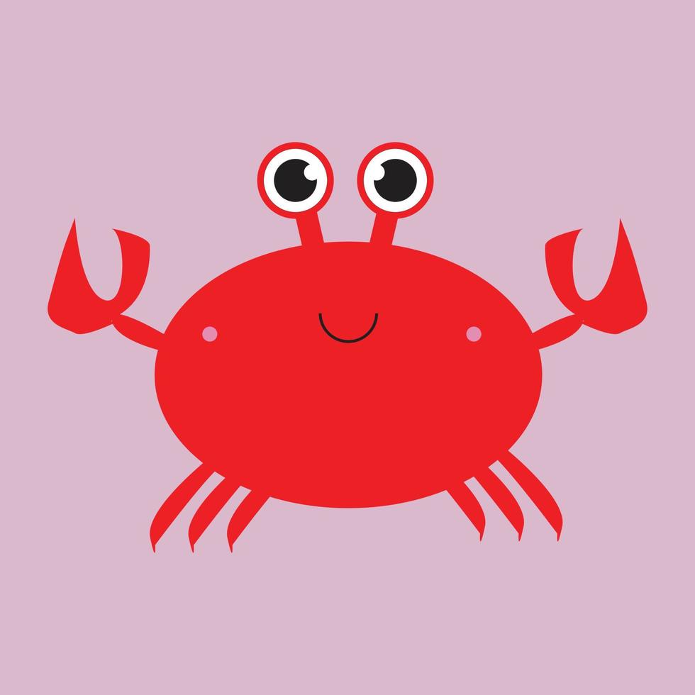 mignon animal de mer crabe illustration vectorielle animal de l'océan vecteur