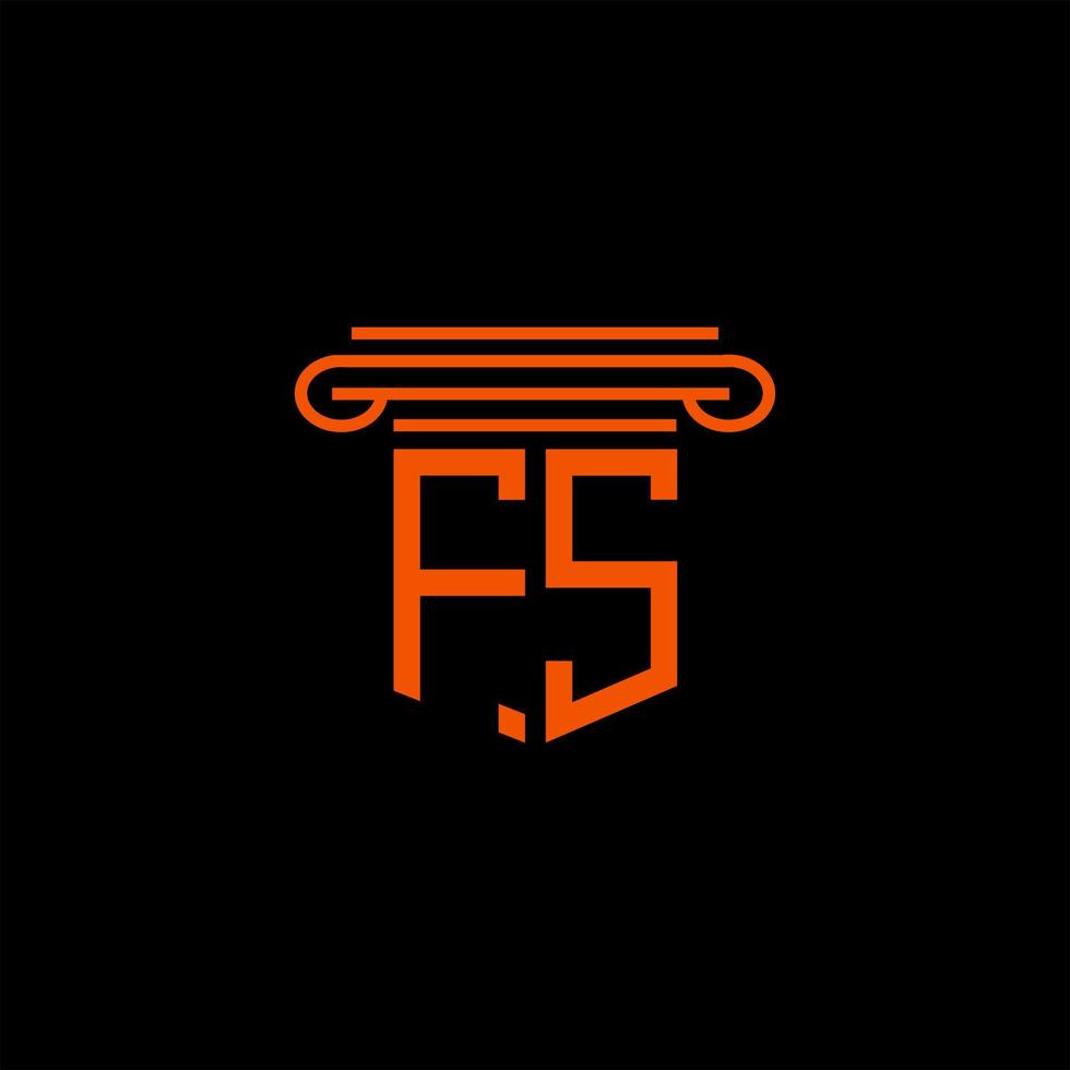 conception créative de logo de lettre fs avec graphique vectoriel