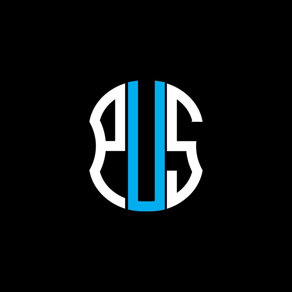 conception créative abstraite de logo de lettre de pus. design unique pus vecteur