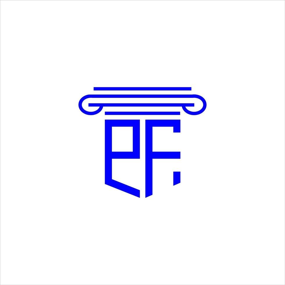 création de logo de lettre pf avec graphique vectoriel