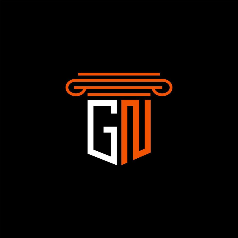 conception créative de logo de lettre gn avec graphique vectoriel