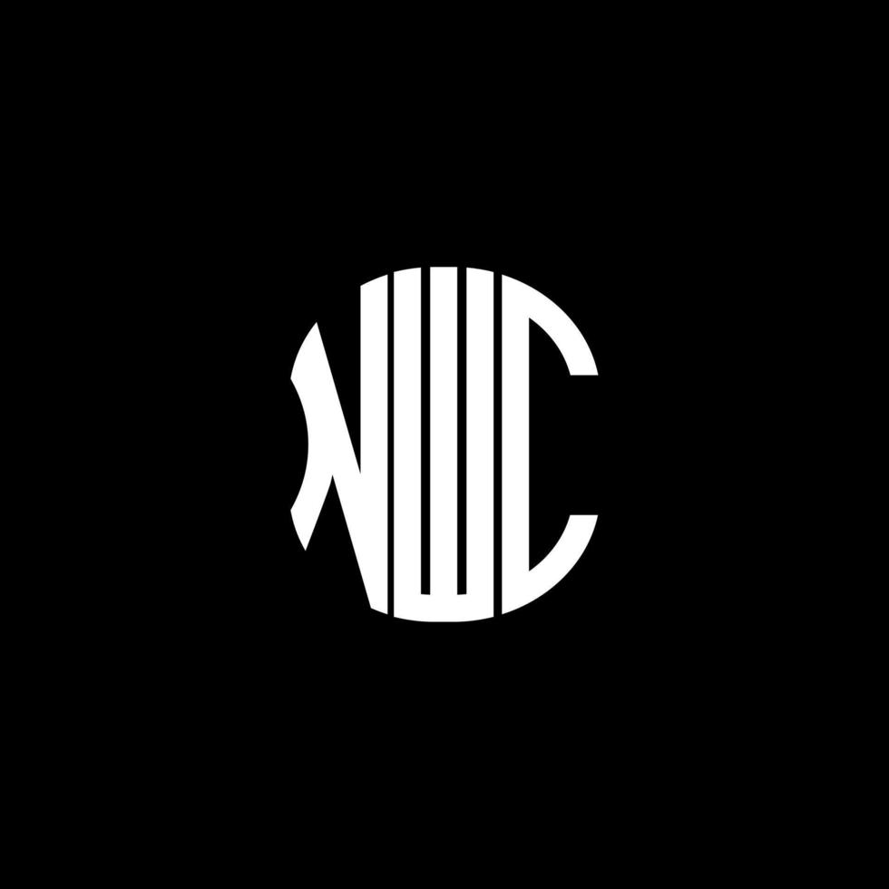 conception créative abstraite du logo de la lettre nwc. design unique nwc vecteur