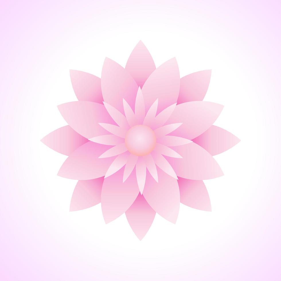 illustration vectorielle de graphiques de fleurs de lotus vus d'en haut. adapté aux éléments de design de décoration. dégradé de couleur rose tendre vecteur