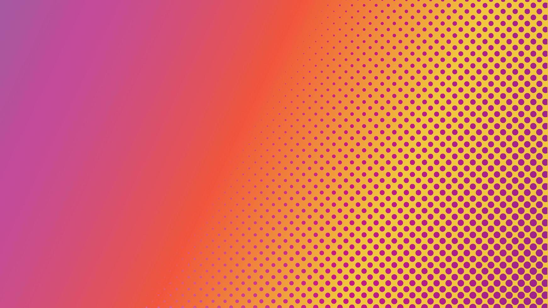 modèle de conception d'arrière-plan coloré en demi-teinte, pop art moderne, illustration de motif de points abstraits, élément de texture vintage, dégradé violet violet jaune orange, forme arrondie, à pois, à pois vecteur