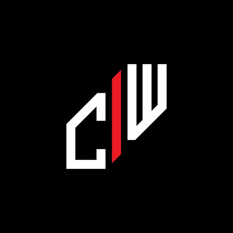 conception créative de logo de lettre cw avec graphique vectoriel