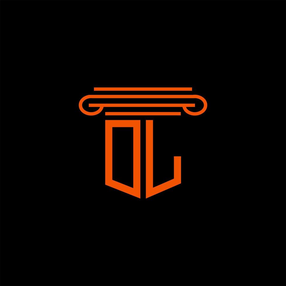 conception créative de logo de lettre dl avec graphique vectoriel