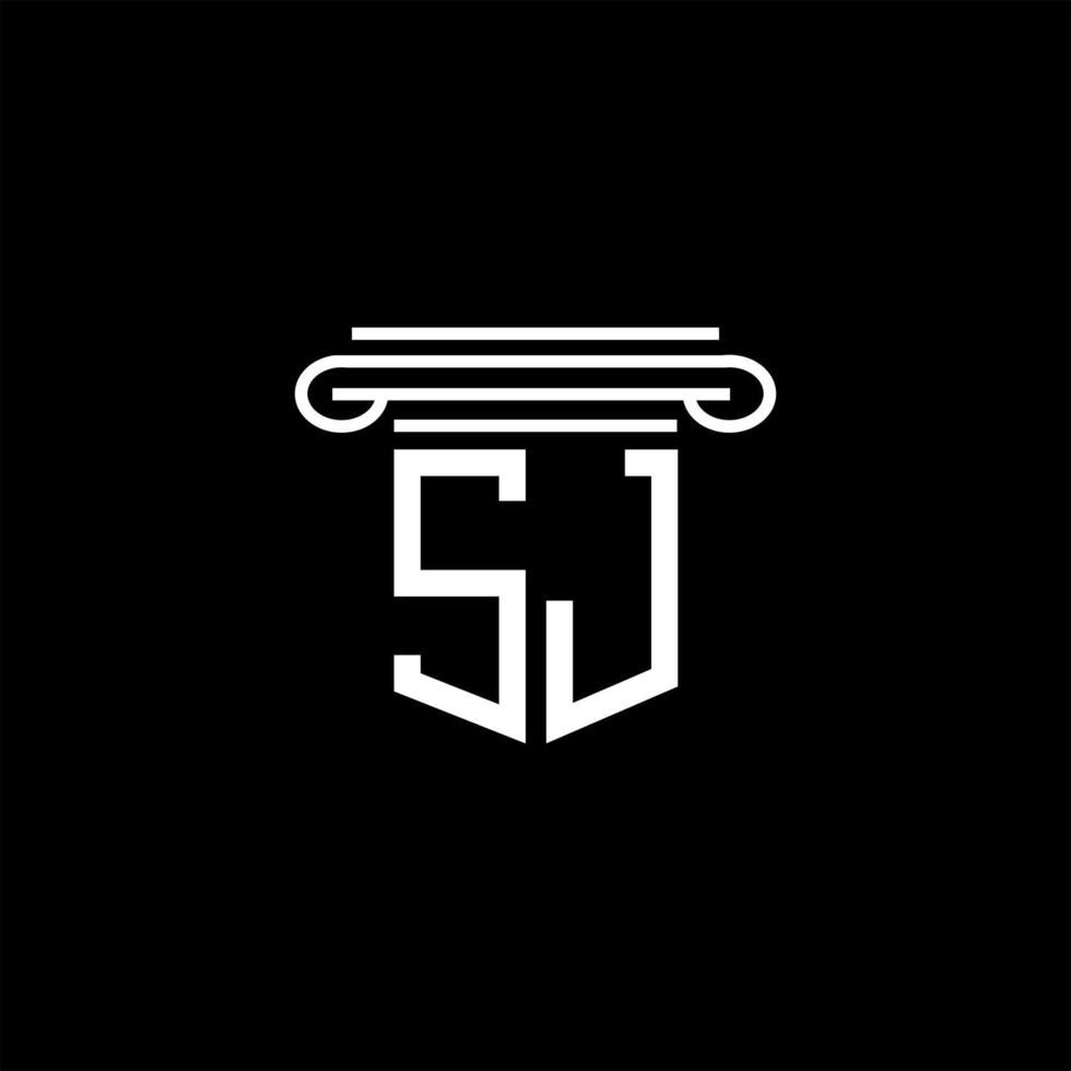 création de logo de lettre sj avec graphique vectoriel