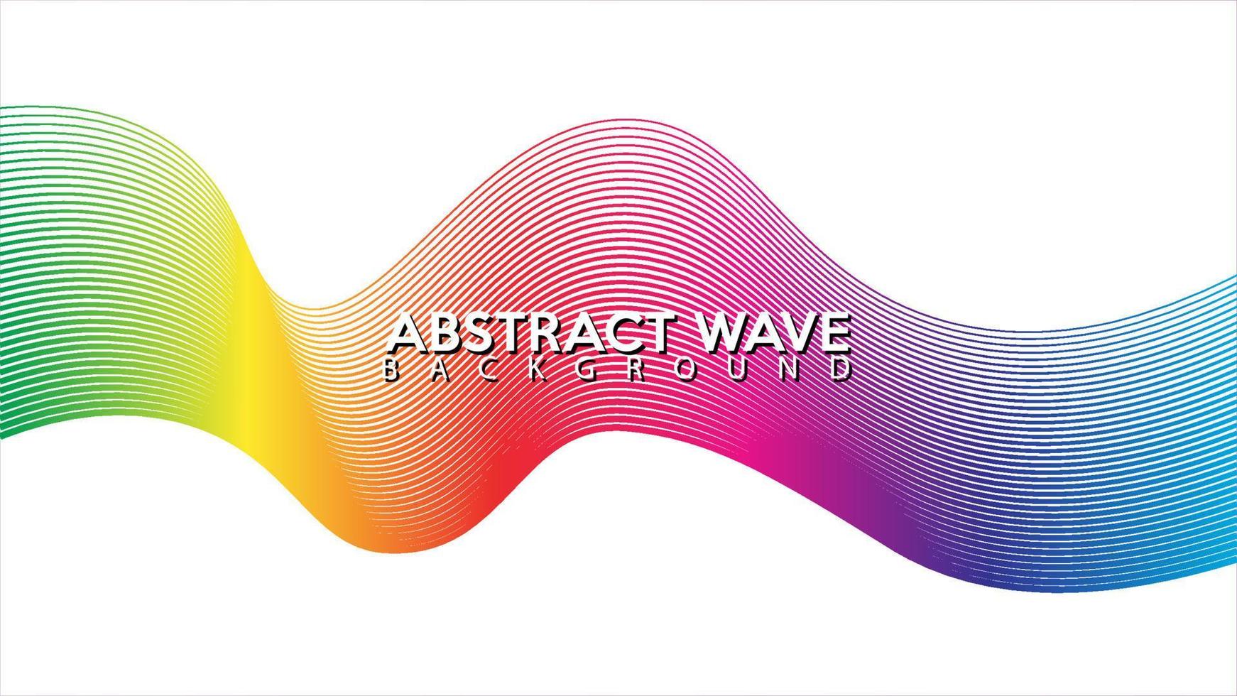 vecteur de conception de fond de ligne d'onde abstraite arc-en-ciel, concept de cadre de spectre, fond blanc, modèle de conception audio de spectre coloré