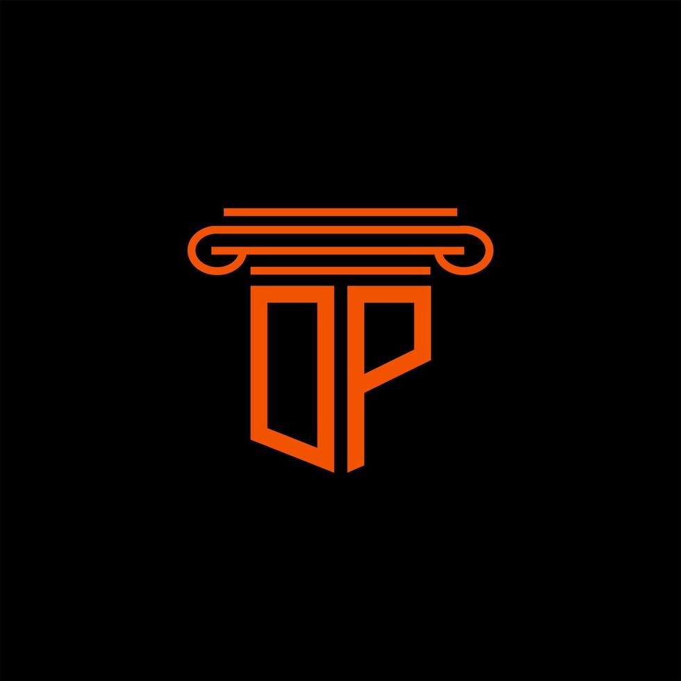 conception créative de logo de lettre dp avec graphique vectoriel