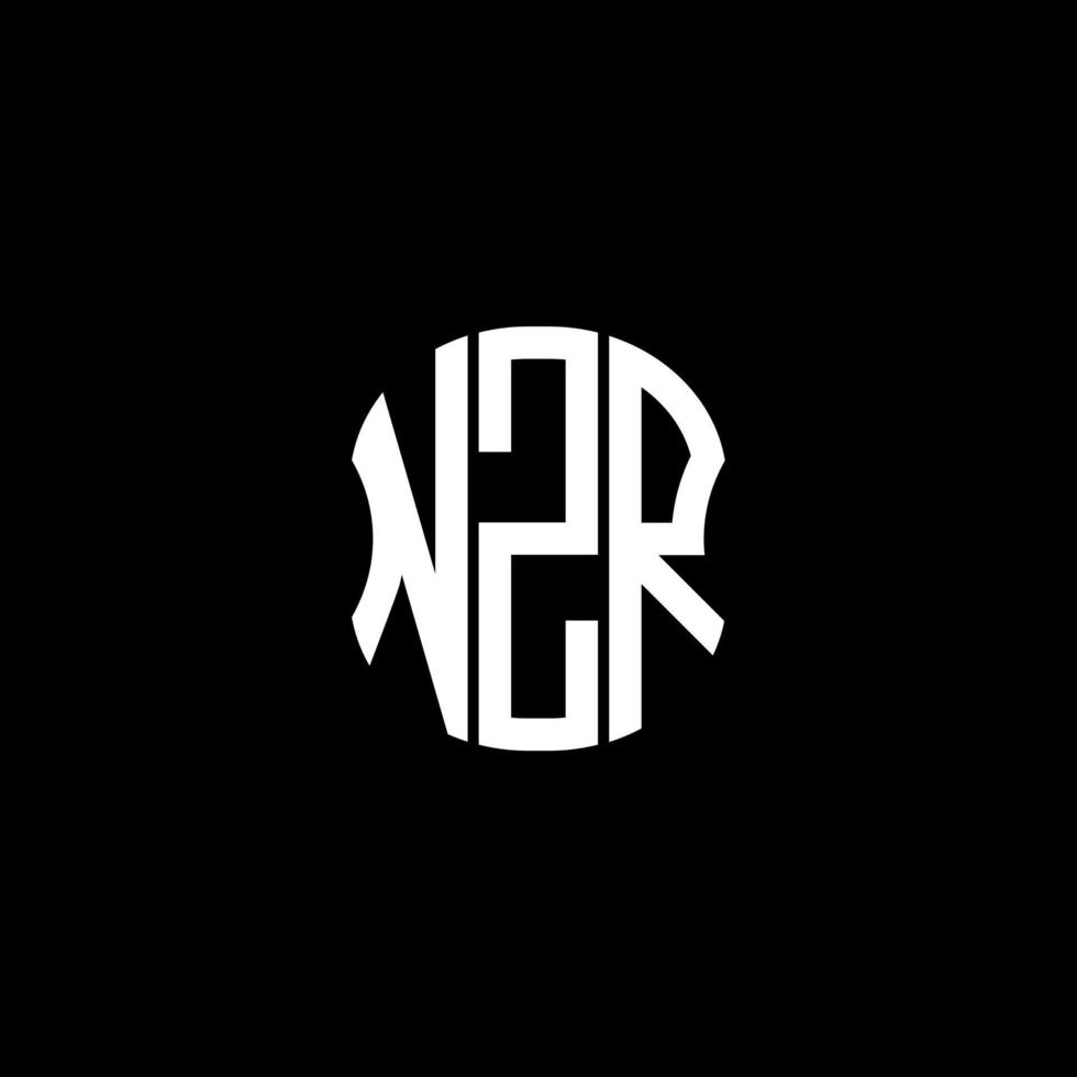 conception créative abstraite du logo de la lettre nzr. conception unique nzr vecteur