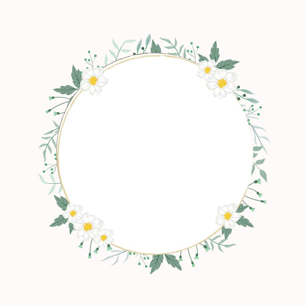 cadre floral blanc et bleu pour mariage vecteur