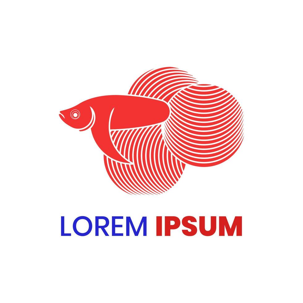 logo mascotte, poisson betta, design élégant unique et moderne vecteur