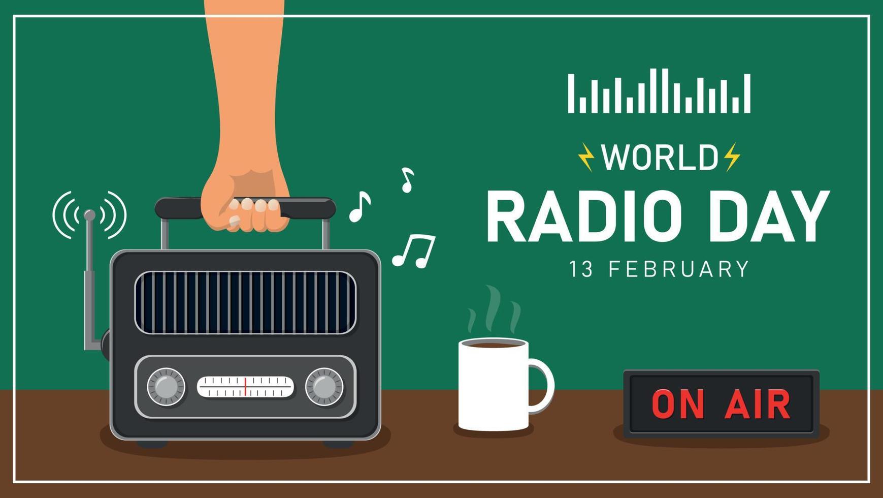 fond de modèle illustration journée mondiale de la radio vecteur