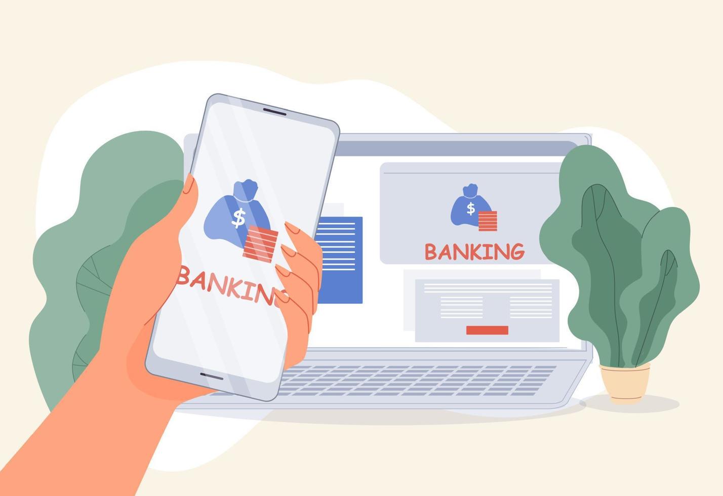 banque en ligne application mobile service de porte-monnaie électronique vecteur