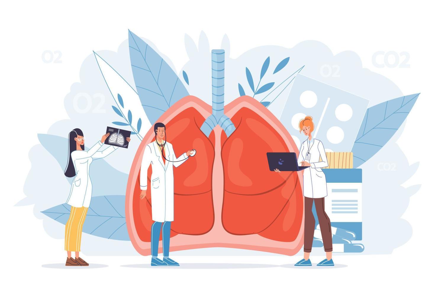 inspection pulmonaire, diagnostic de la maladie, traitement vecteur