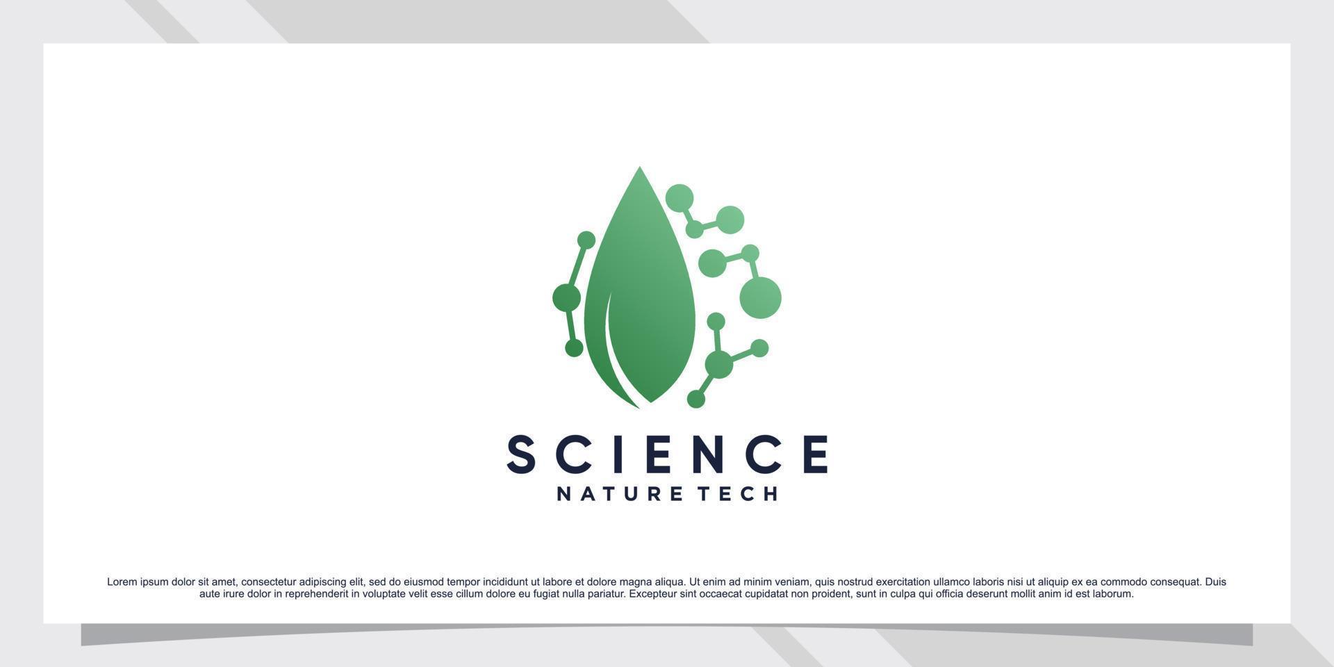 création de logo de molécule scientifique pour la technologie avec concept de feuille et de forme vecteur