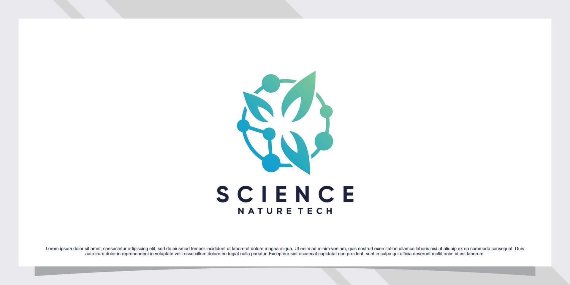 création de logo de molécule scientifique pour la technologie avec concept de feuille et de forme vecteur