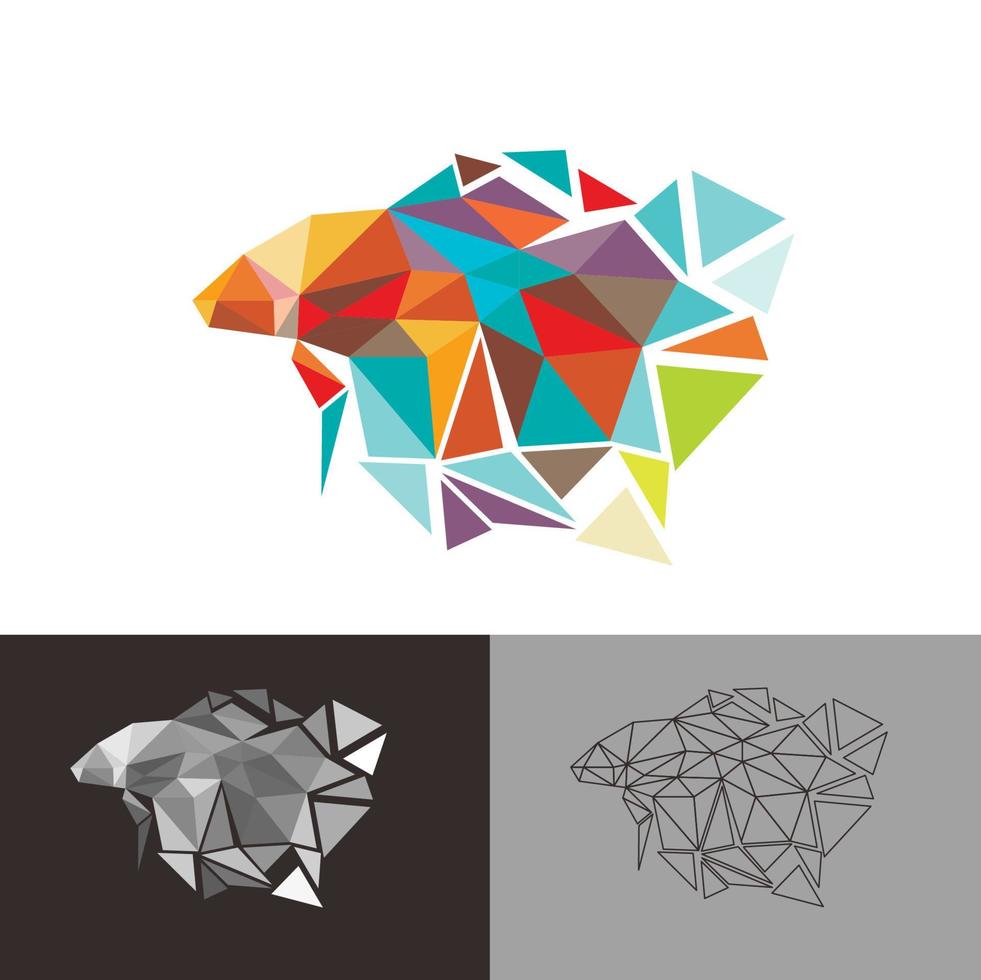 conception de modèle polygonal low poly poisson betta hobby vecteur