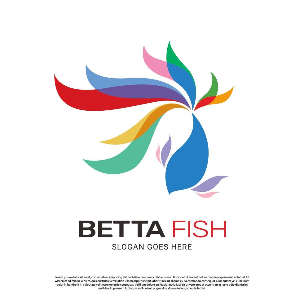 conception de modèle de logo de poisson betta hobby vecteur