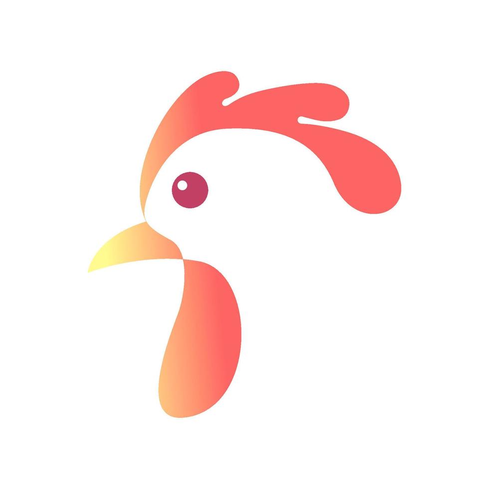 logo ou icône d'animal de poulet vecteur