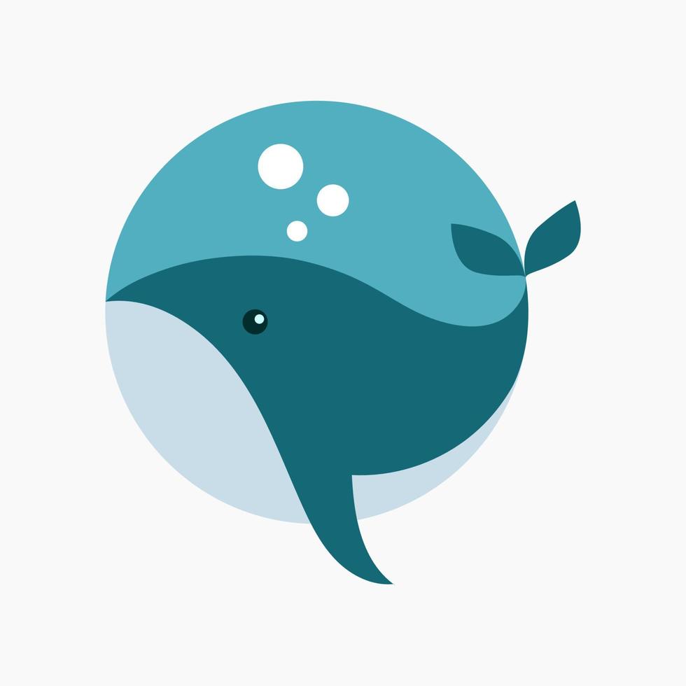 icône du logo baleine gros poisson vecteur