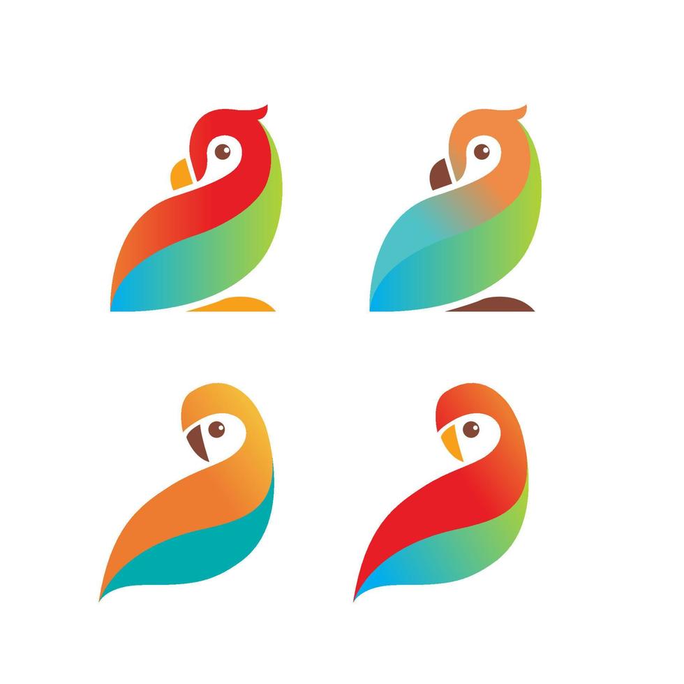 création de logo perroquet oiseau d'amour vecteur