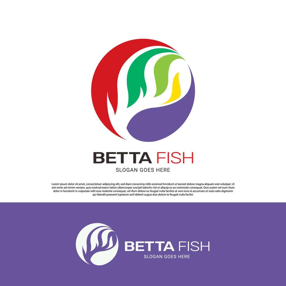 conception de modèle de logo de poisson betta hobby vecteur