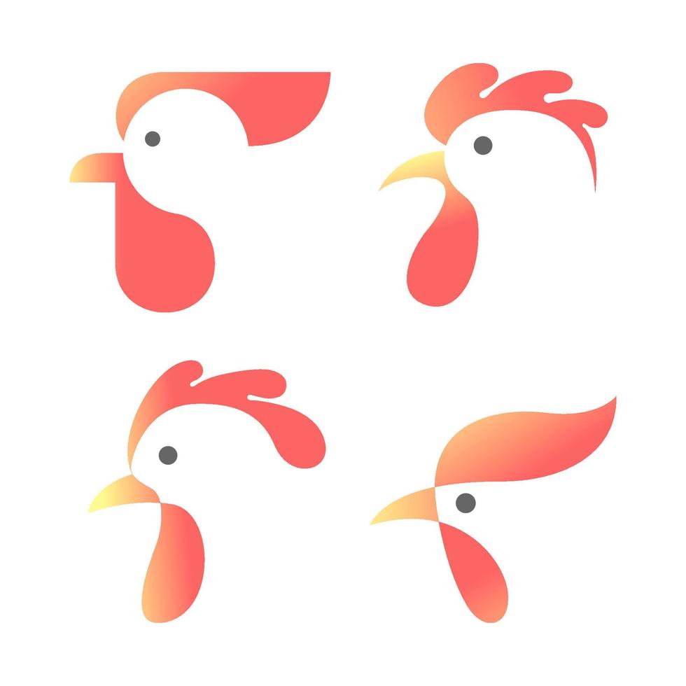 logo ou icône d'animal de poulet vecteur
