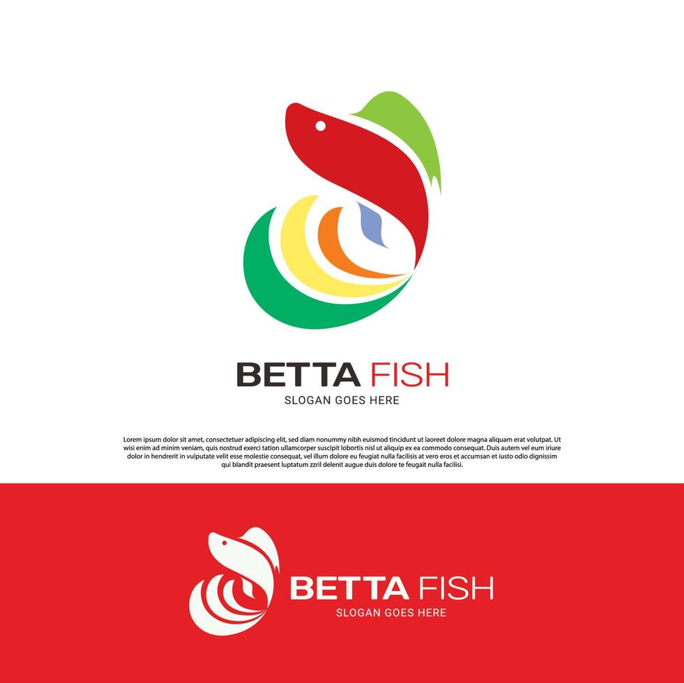 conception de modèle de logo de poisson betta hobby vecteur