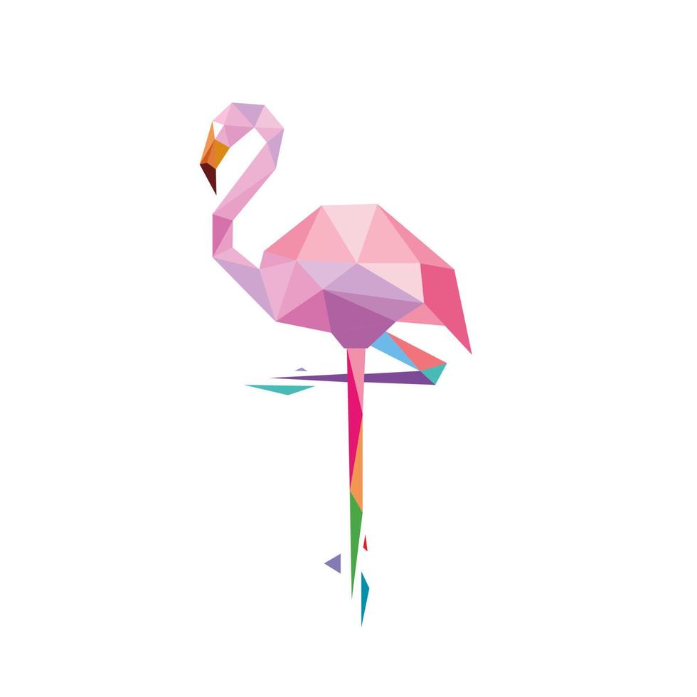 création de modèle de logo oiseau flamant rose vecteur